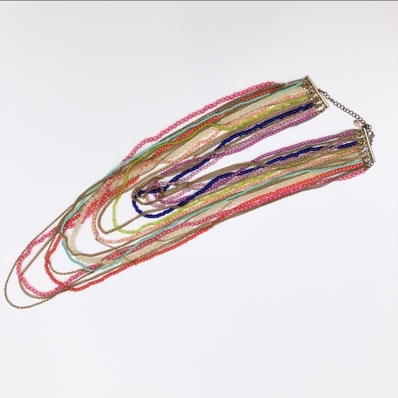 𝅺Aldo Multilayer and Multicolour Beaded Necklace - Picture 2 of 13